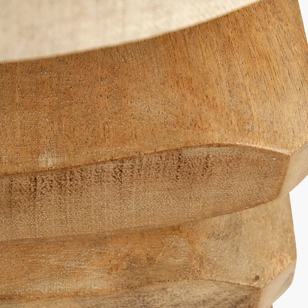 Amir 3 Pebble Table Lamp - Natural Mango Wood - Image 9