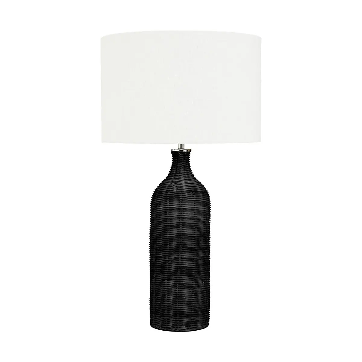 Anika Rattan Bottle Table Lamp - Black - Image 2