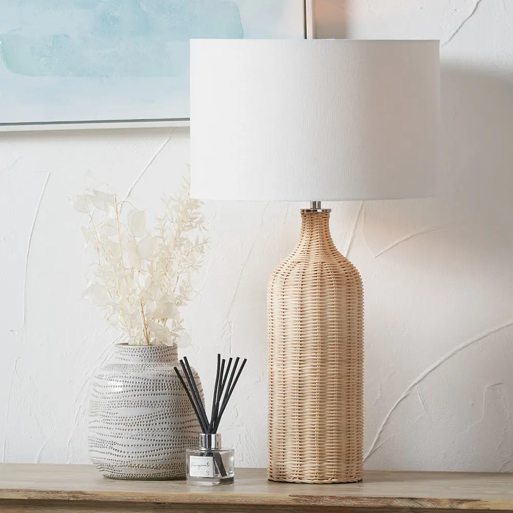 Anika Rattan Bottle Table Lamp - Natural - Image 2