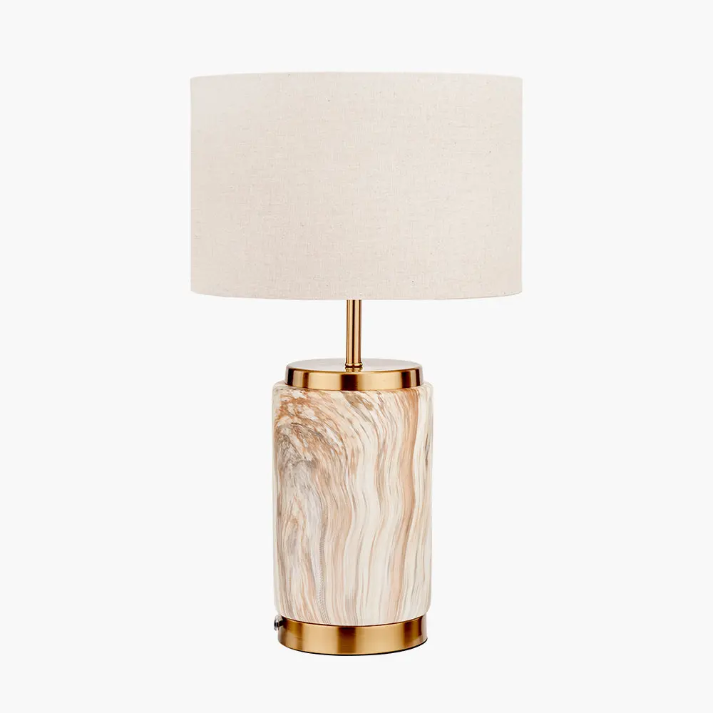 Carrara Natural Stone Effect Ceramic Table Lamp - Image 5