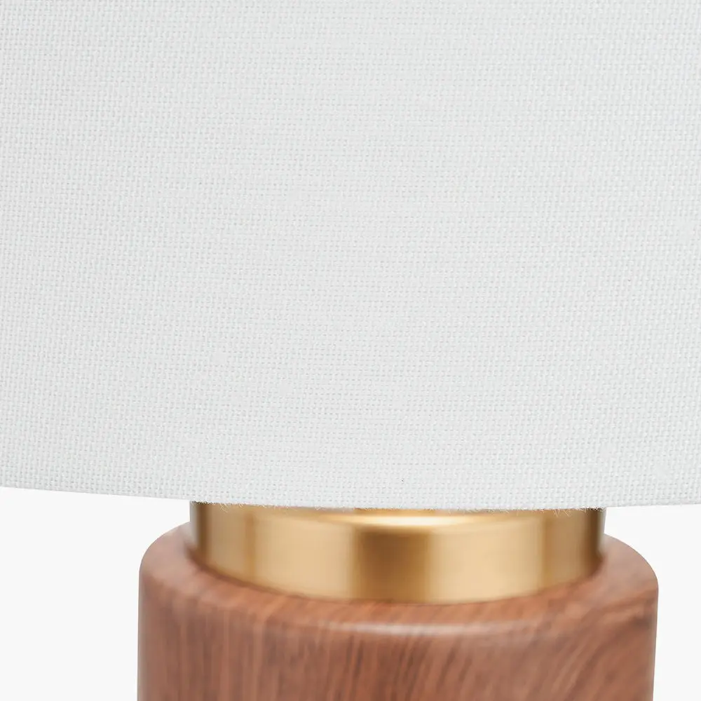 Carrara Wood Effect Ceramic Tall Table Lamp - Image 4