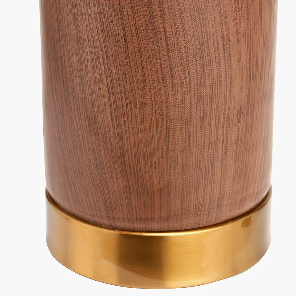 Carrara Wood Effect Ceramic Tall Table Lamp - Image 5