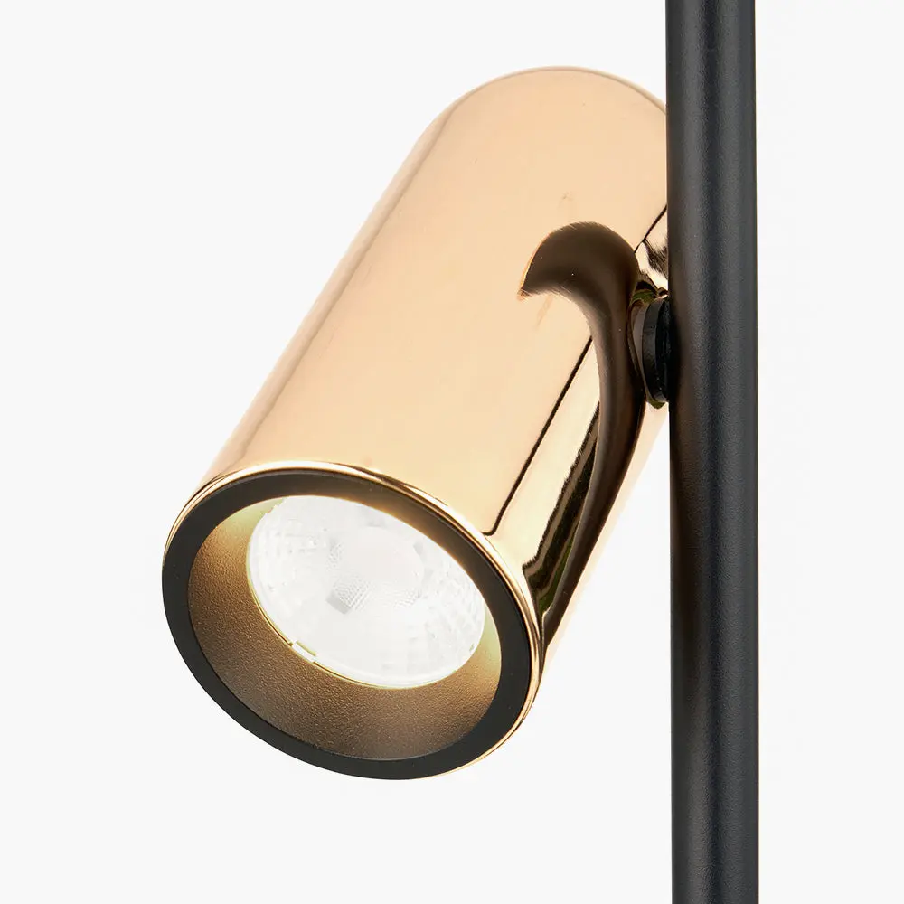 Xena Metal LED Table Lamp - Black & Rose Gold - Image 10