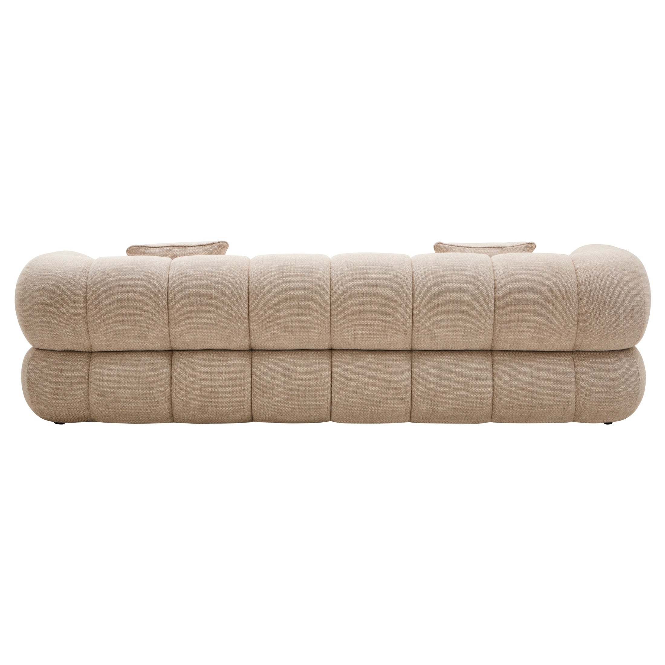 Ordano Cream Linen 3 Seater Curved Sofa - Image 9