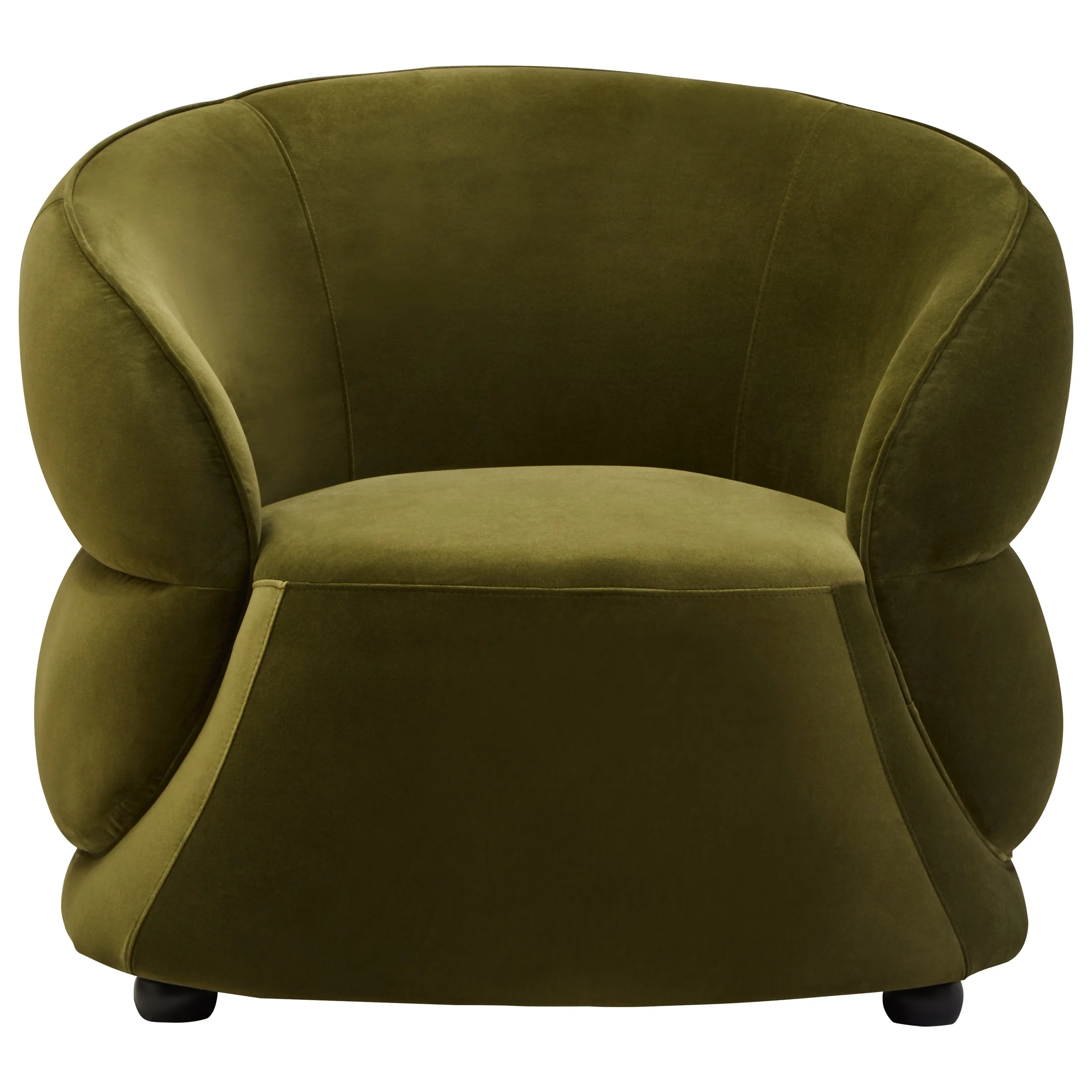 Orla Forest Green Curved Velvet Chair - Image 2