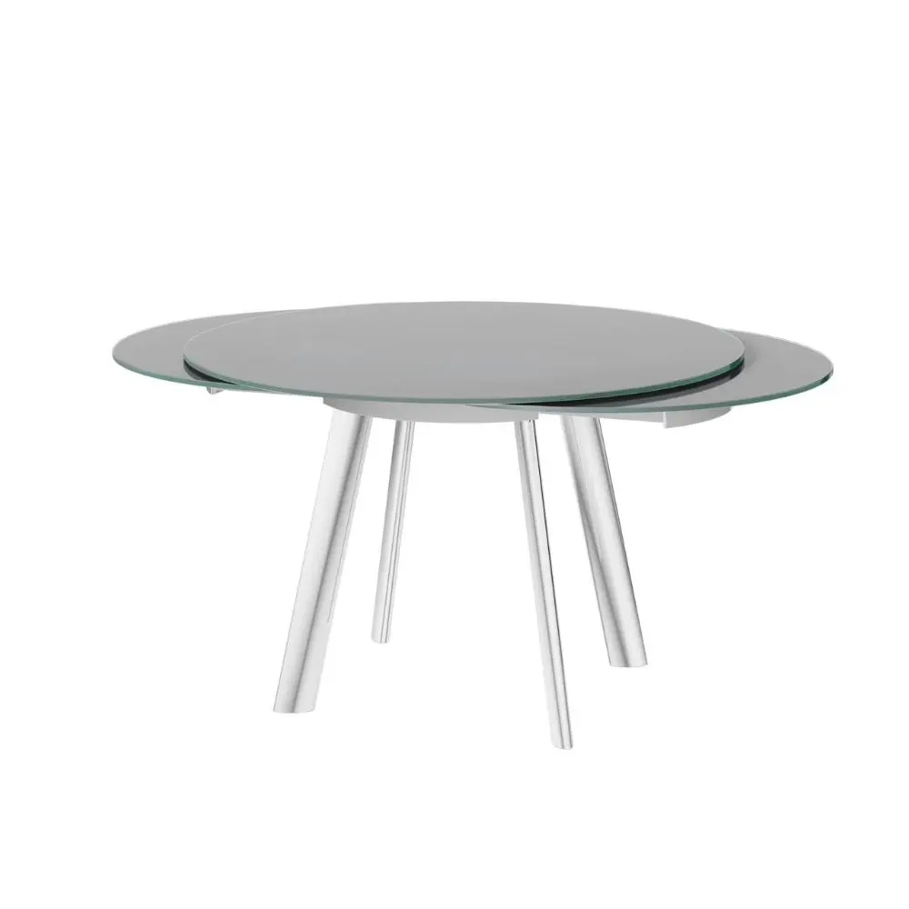 Orla Taupe Swivel Extending Glass Dining Table – 102–166cm - Image 3