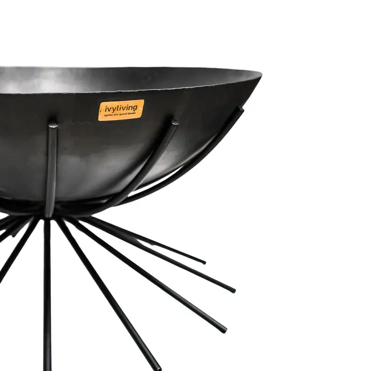 Outdoor Metal Dakota Fire Pit in Black - Image 4