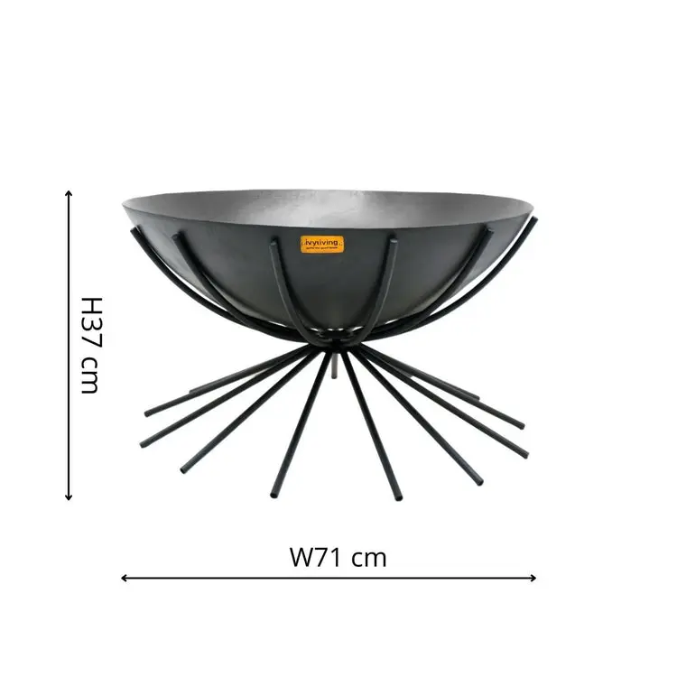 Outdoor Metal Dakota Fire Pit in Black - Image 5