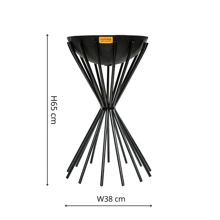 Outdoor Tall Metal Dakota Fire Pit in Black - Image 6