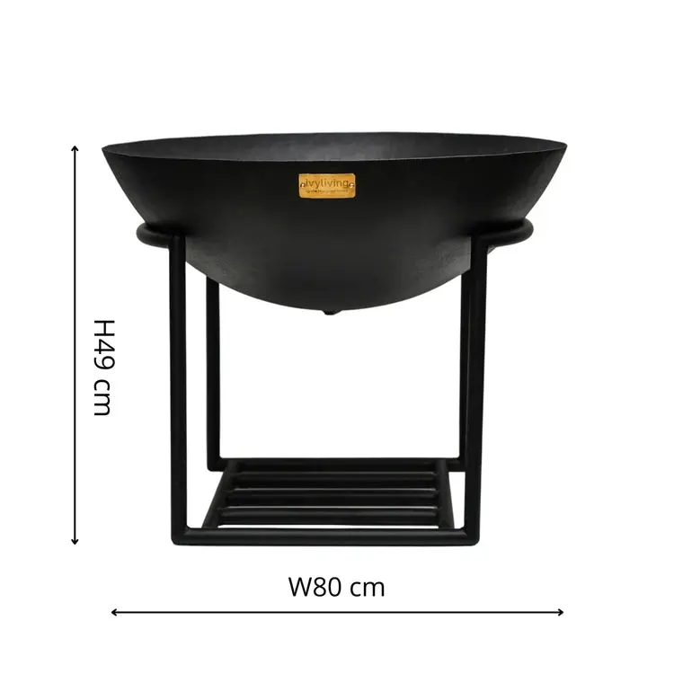 Outdoor XL Cast Iron Fire Pit in Black Iron - Image 8