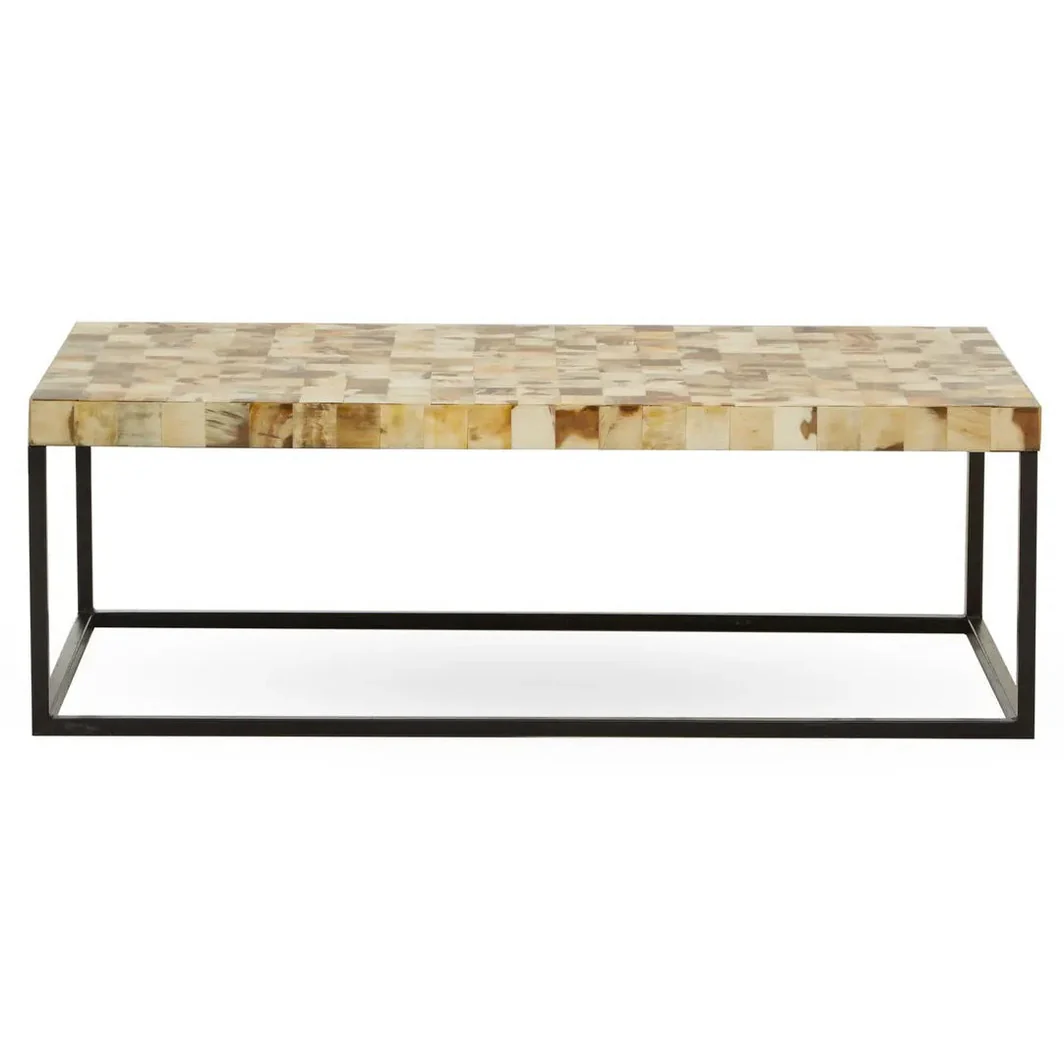 Ovira Cream Mother of Pearl Rectangle Coffee Table - Image 3