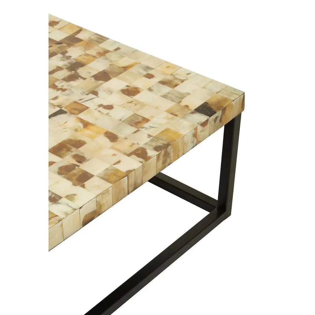 Ovira Cream Mother of Pearl Square Coffee Table - Image 4