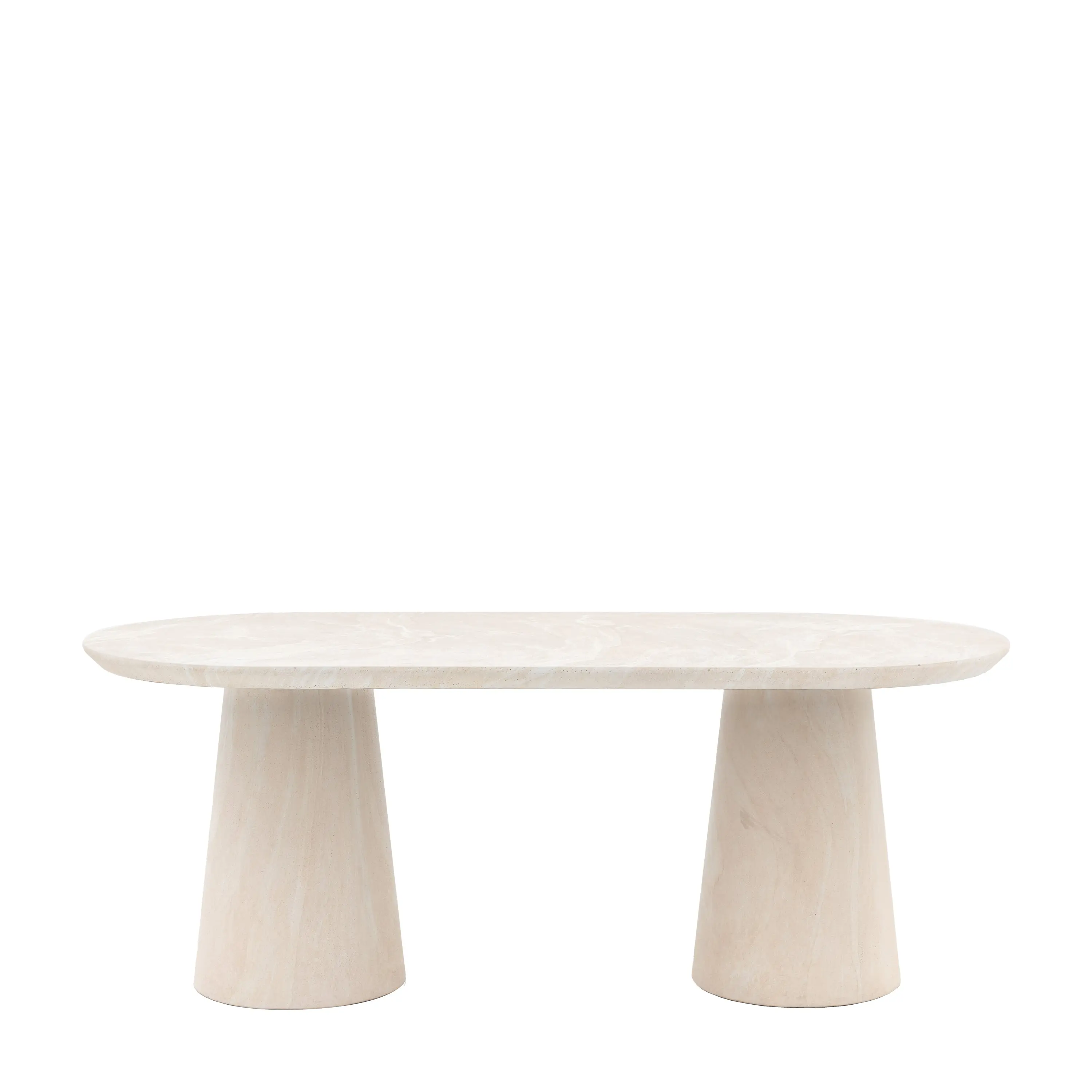 Paxon Oval Dining Table in Travertine - Image 3