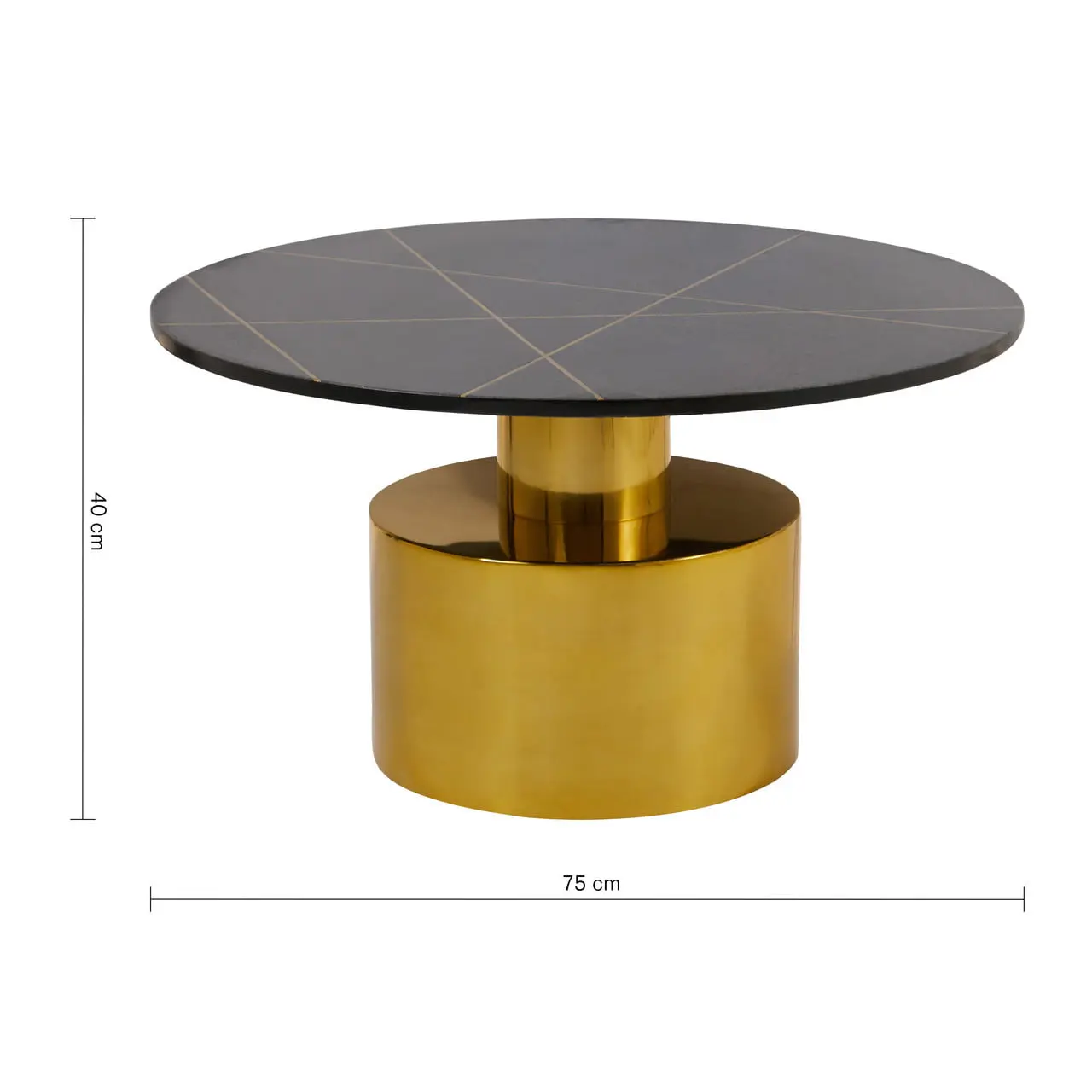 Rania Coffee Table with Black Marble Top - Image 8