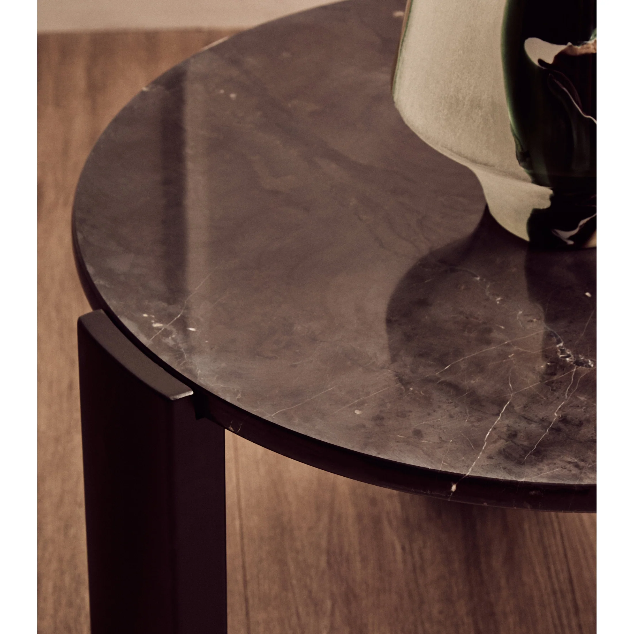 Ravello Round Black Marble Top Small Coffee Table - Image 4