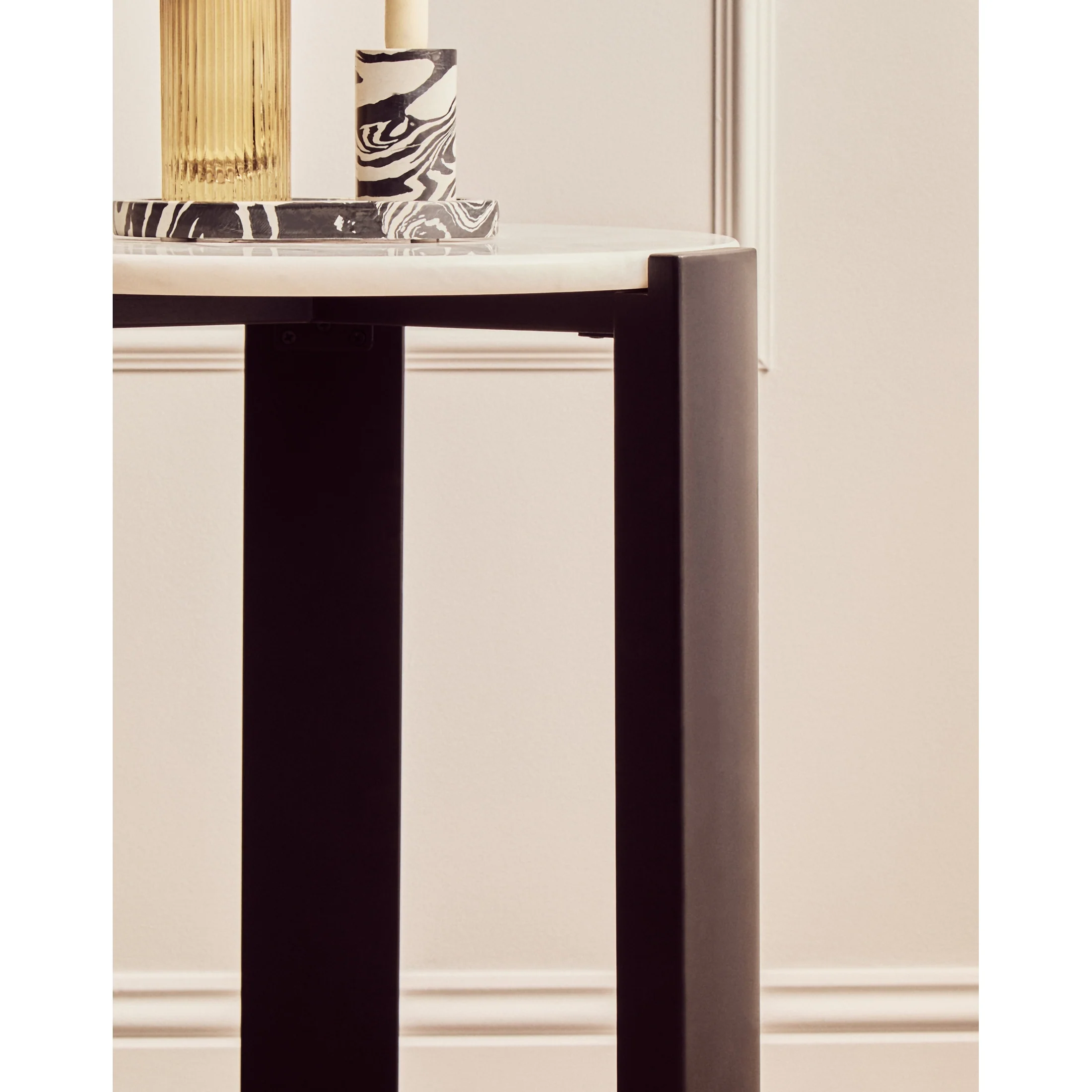 Ravello White Marble Top Round Side Table - Image 4
