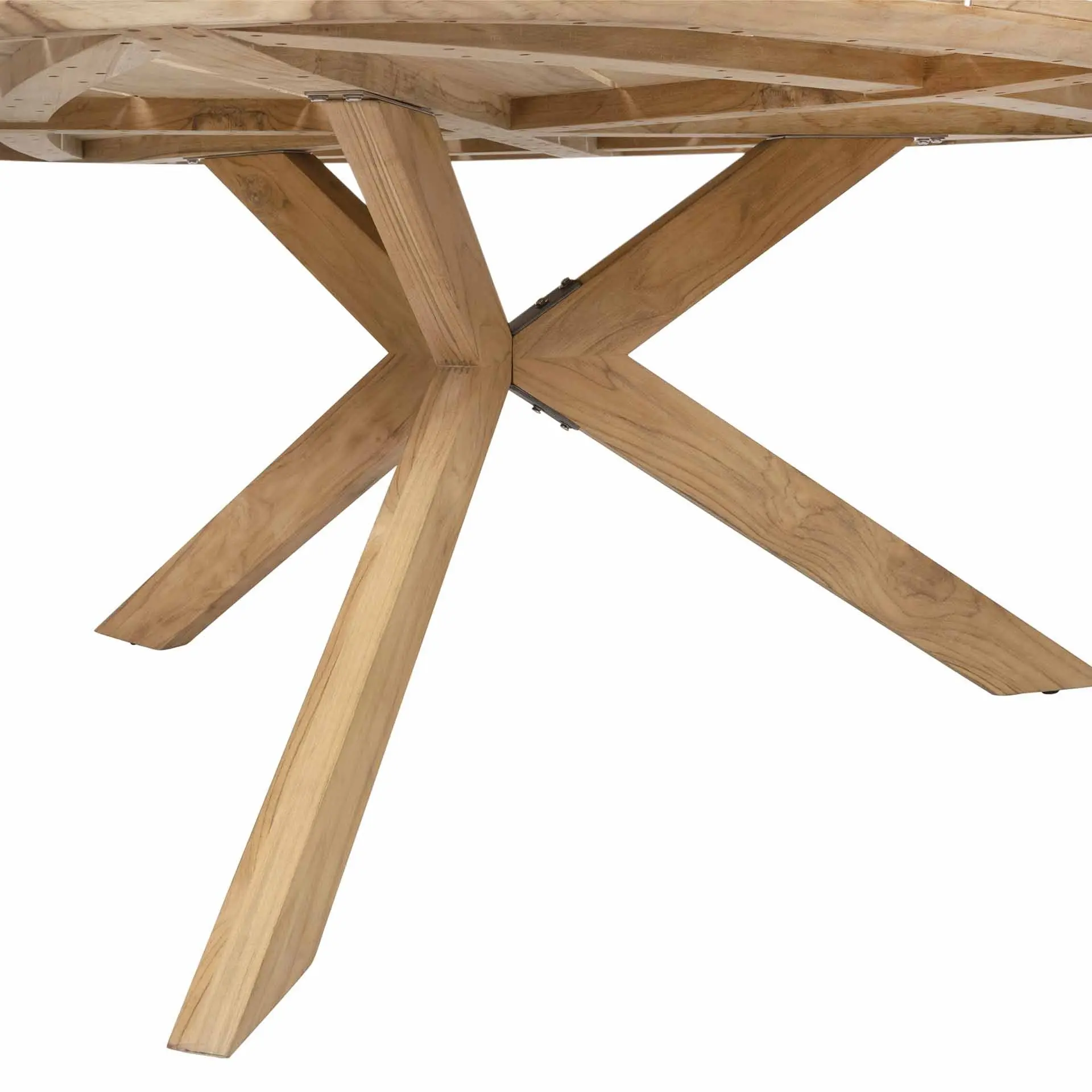 Reuleaux Outdoor 6 Seater Dining Set - Natural Wood & Oatmeal - Pacific Lifestyle - Image 9