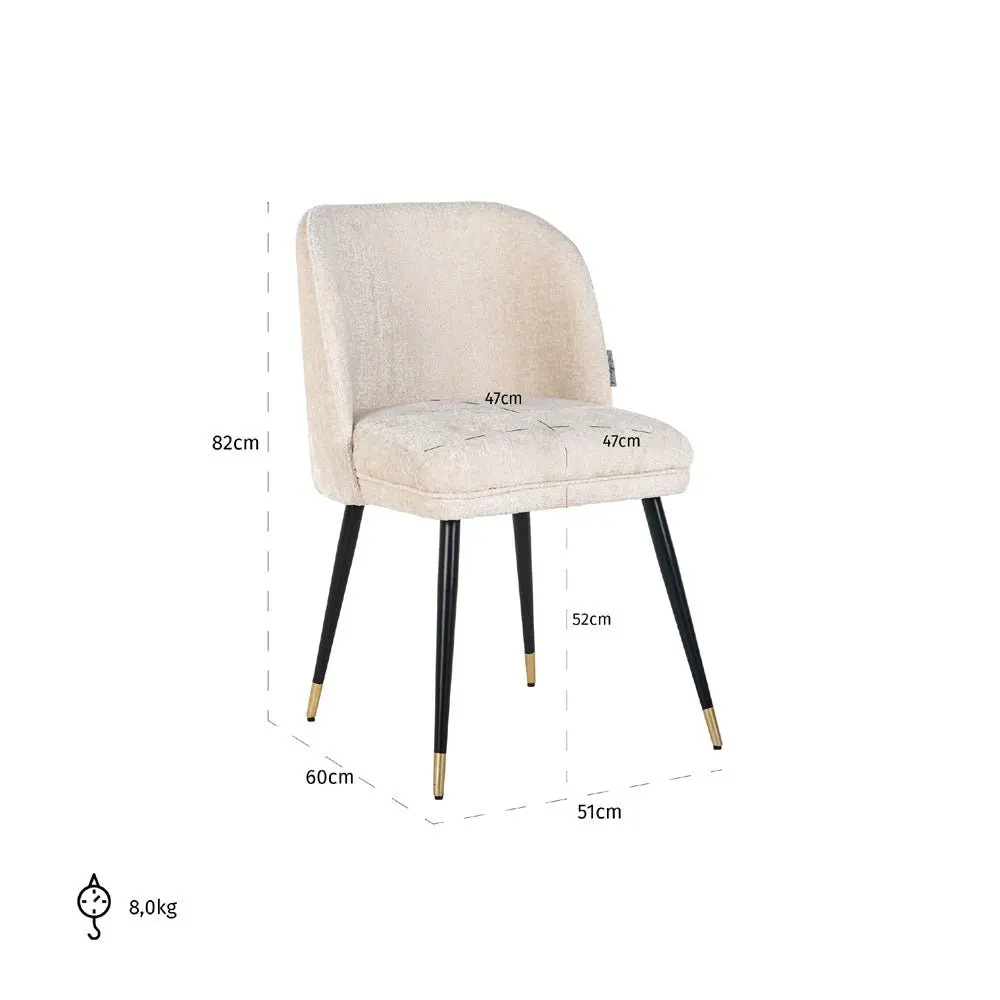 Richmond Interiors Alicia Chair in White Chenille - Image 9