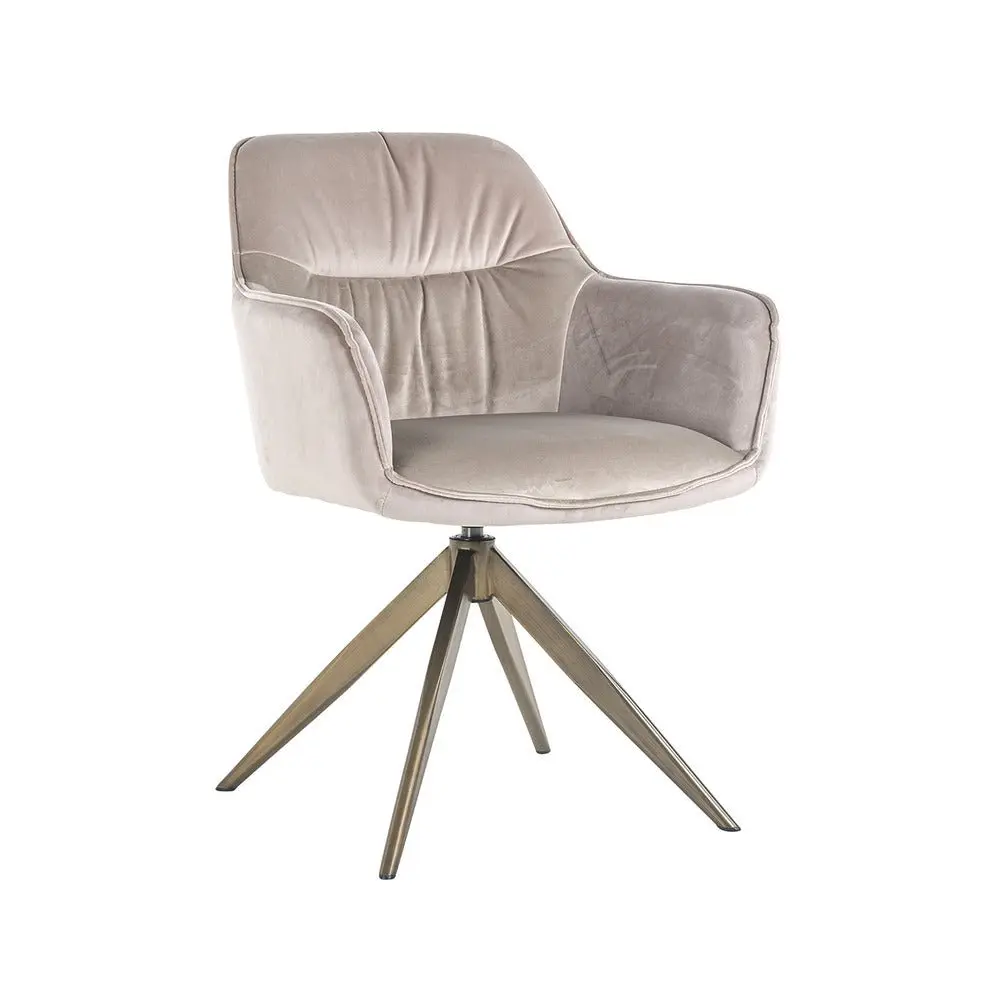 Richmond Interiors Aline Swivel Chair in Khaki Chenille Velvet - Image 3