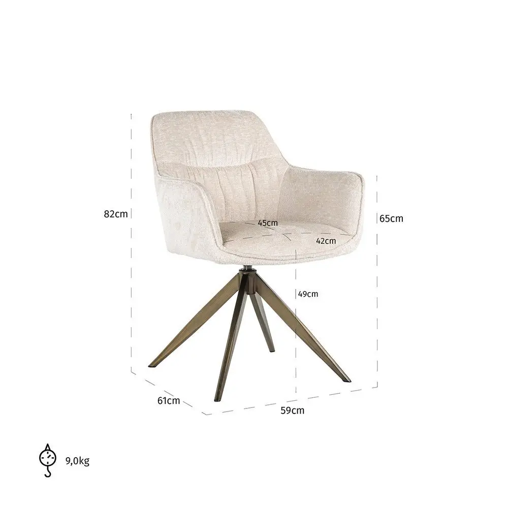 Richmond Interiors Aline Swivel Chair in White Chenille Velvet – Modern Accent Chair - Image 7