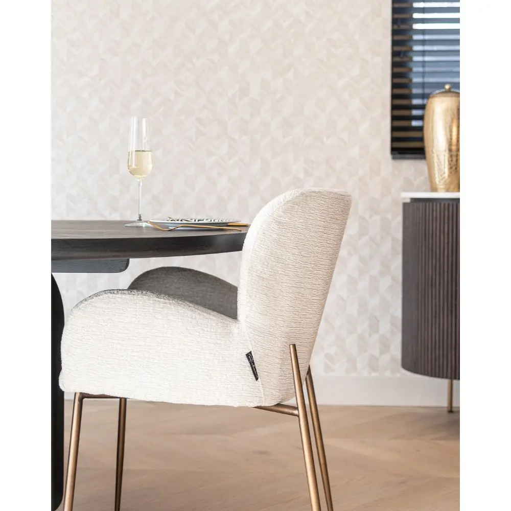 Richmond Interiors Amber Cream Velvet Armchair – Modern Accent or Dining Chair - Image 14