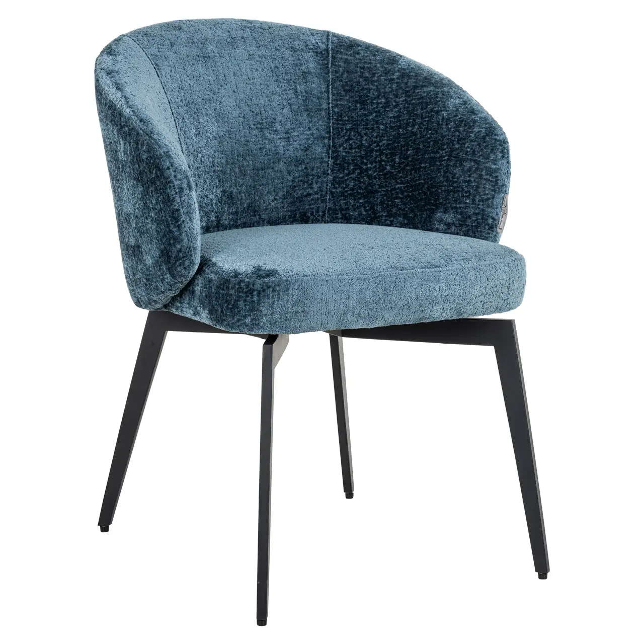 Richmond Interiors Amphara Dining Chair in Blue Chenille - Image 3