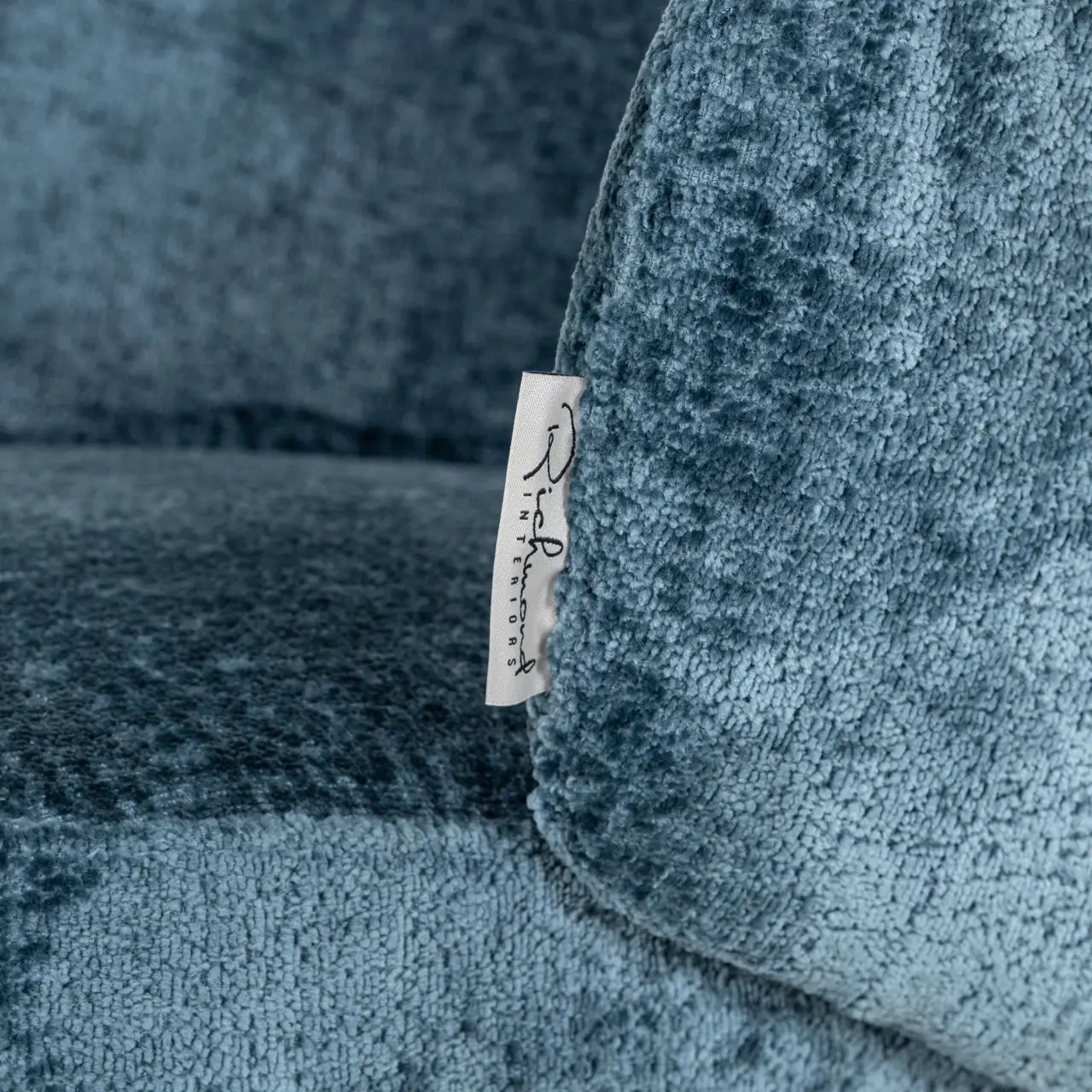 Richmond Interiors Amphara Dining Chair in Blue Chenille - Image 7