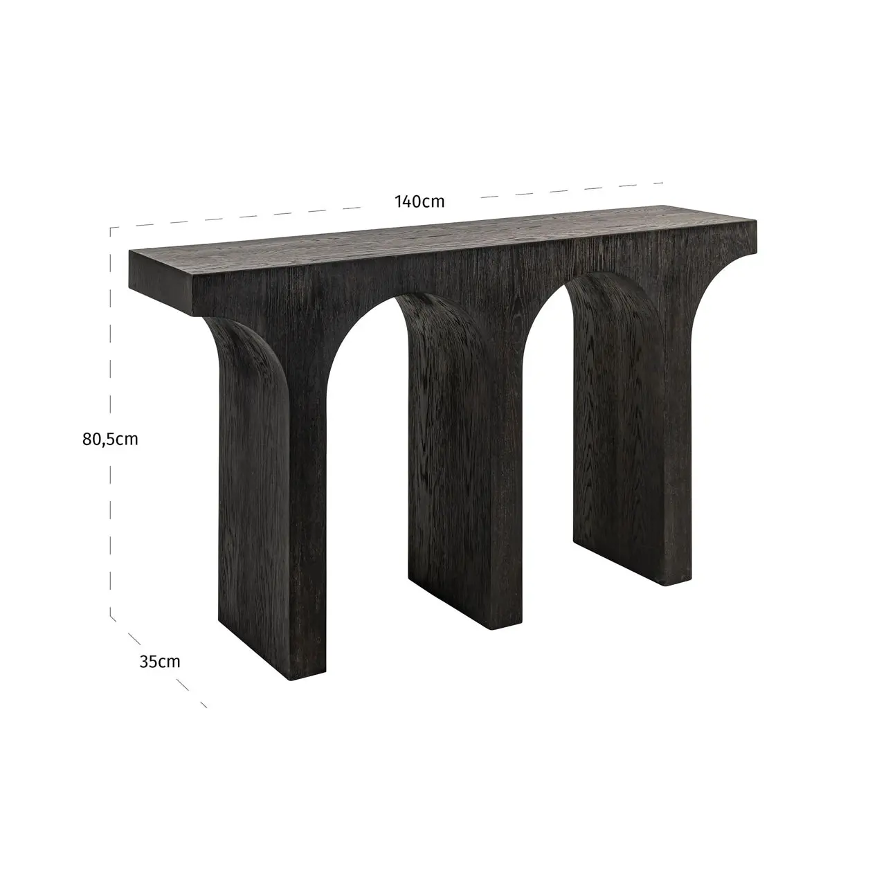 Richmond Interiors Ashford Console Table in Dark Brown - Image 8