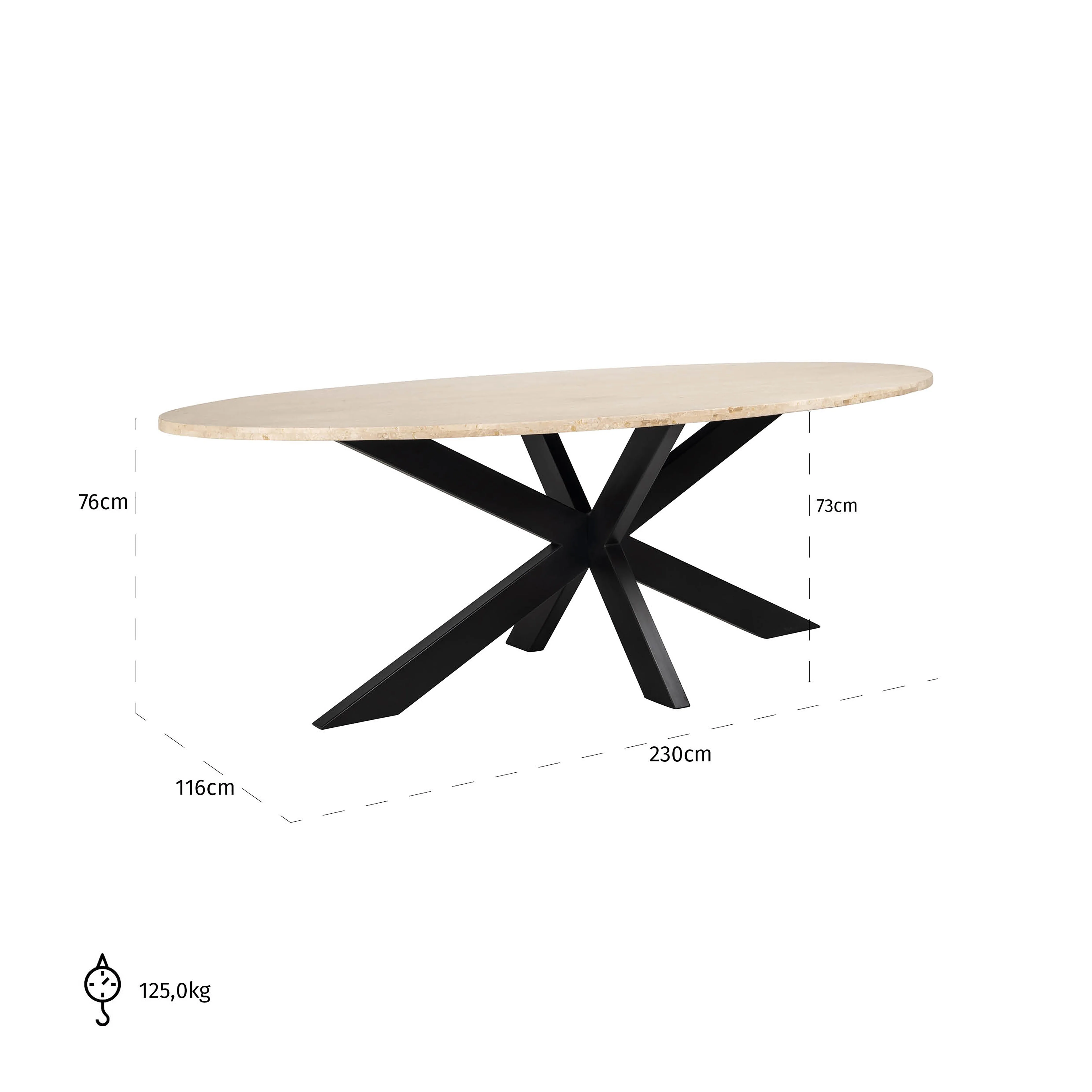 Richmond Interiors Avalon 230cm Oval Dining Table in Bronze - Image 5