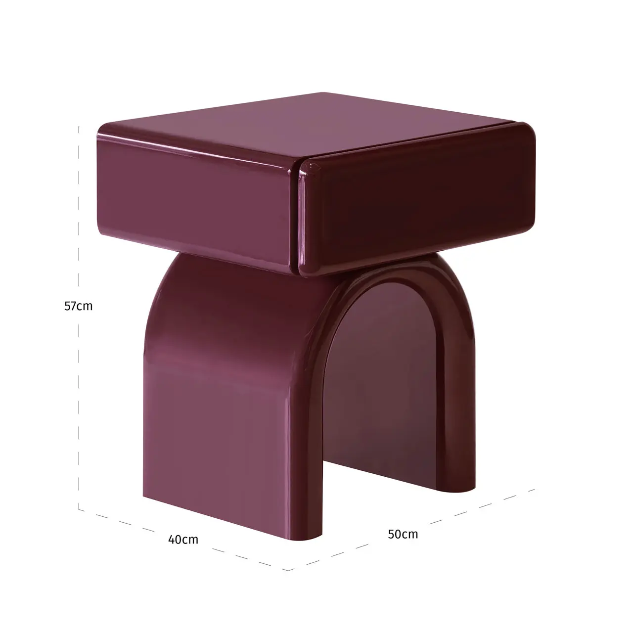 Richmond Interiors Bennet Burgundy 1-Drawer End Table - Image 4