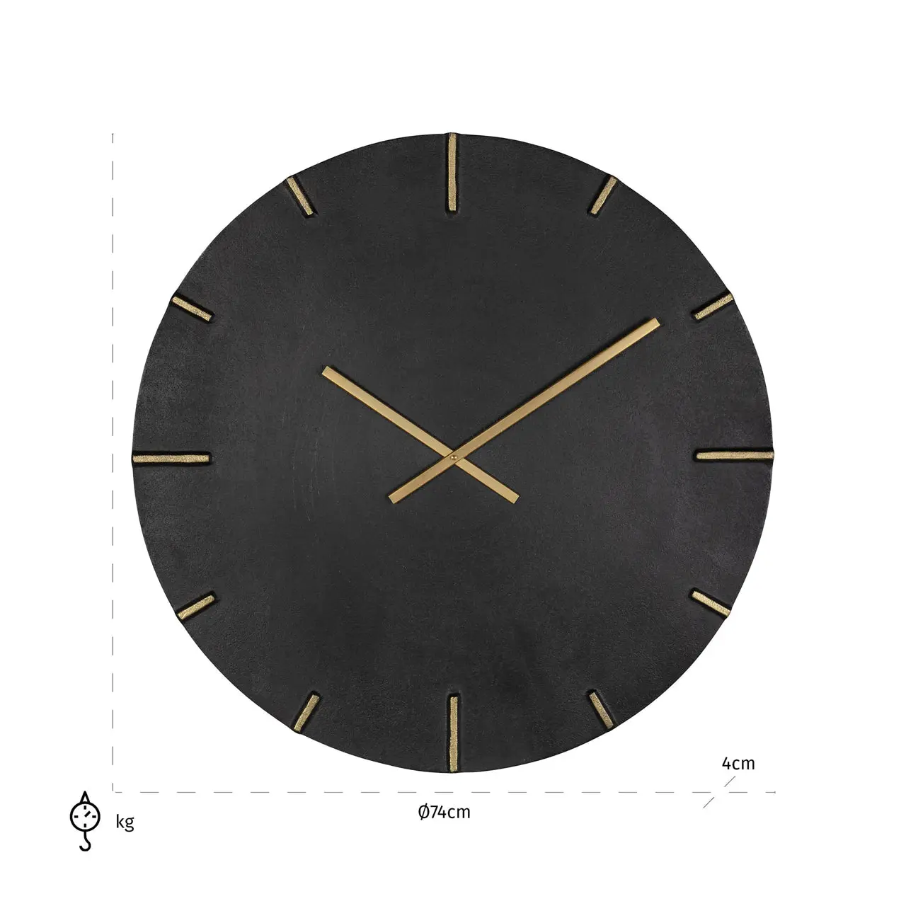 Richmond Interiors Bilal Clock in Black and Gold - Image 5