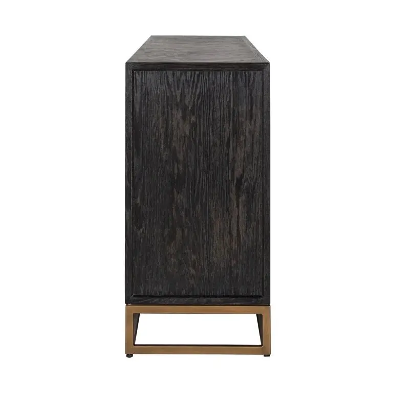 Richmond Interiors Blackbone Brass 4 Door Luxury Sideboard - Image 3