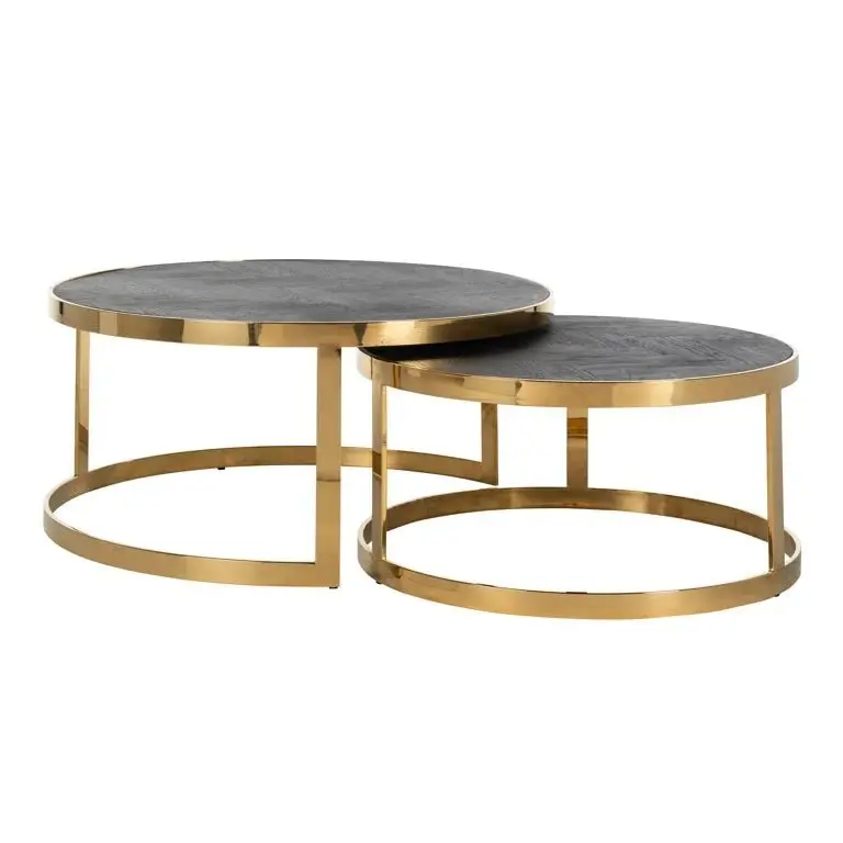 Richmond Interiors Blackbone Gold Set of 2 Coffee Tables