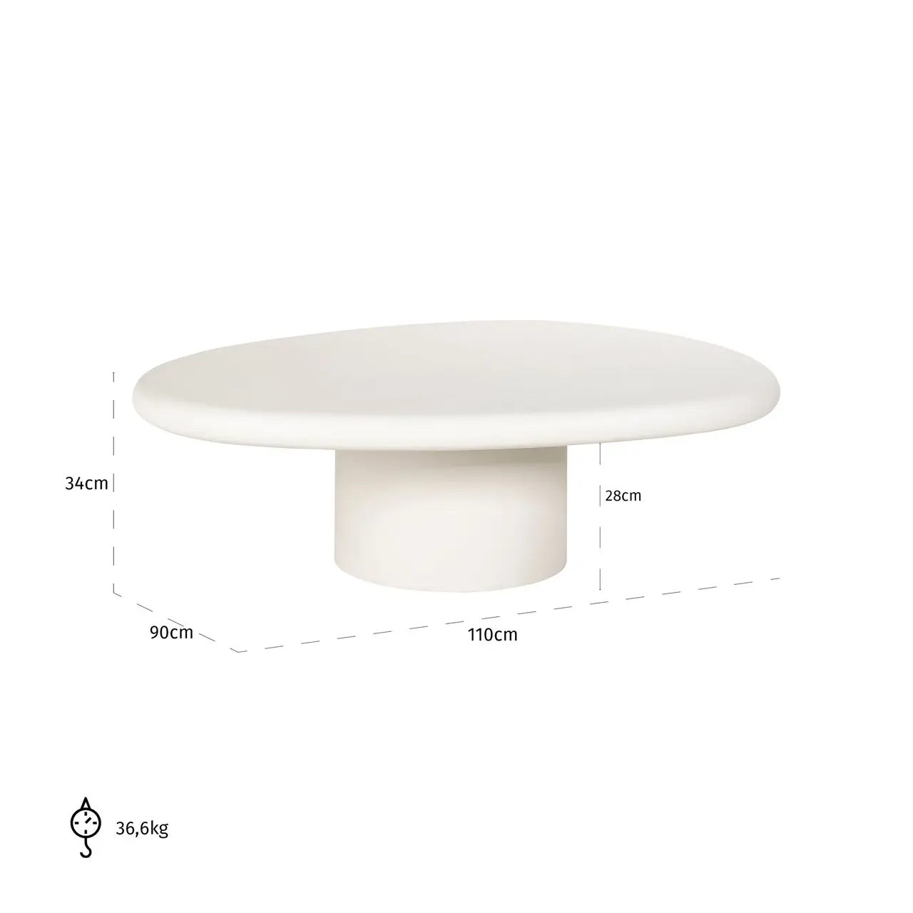 Richmond Interiors Bloomstone Coffee Table in White - Image 4