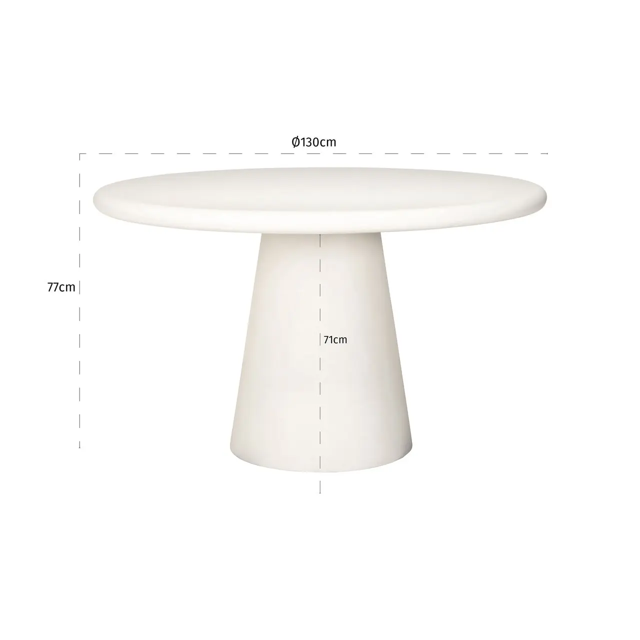 Richmond Interiors Bloomstone 130cm Dining Table in White - Image 5
