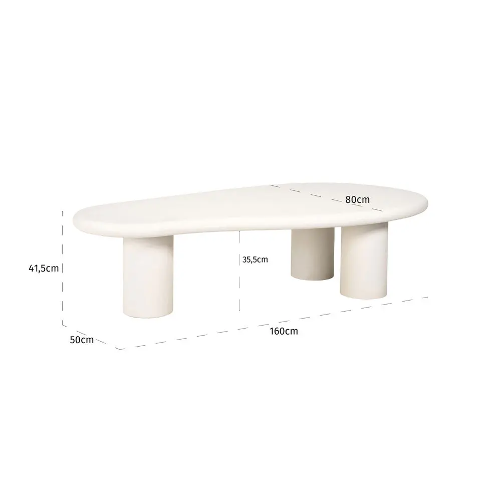 Richmond Interiors Bloomstone 160x80cm Coffee Table in White - Image 5