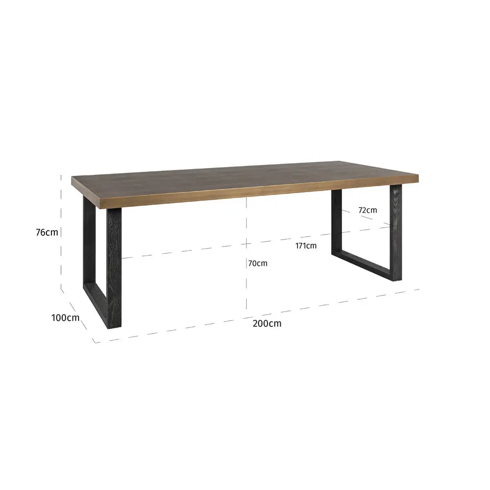 Richmond Interiors Bloomville 200cm Natural Wood Dining Table - Image 5
