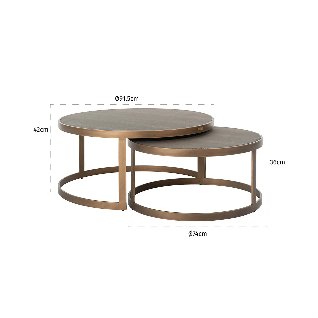 Richmond Interiors Bloomville Coffee Tables – Set of 2 in Gold - Image 4