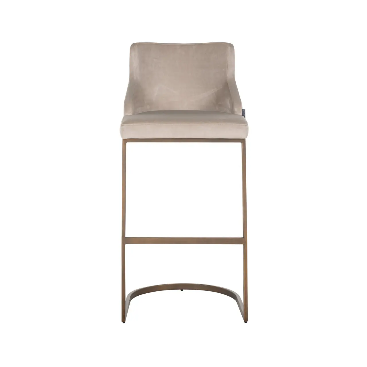 Richmond Interiors Bolton Bar Stool in Khaki Velvet & Brushed Gold (Set of 2) - Image 6