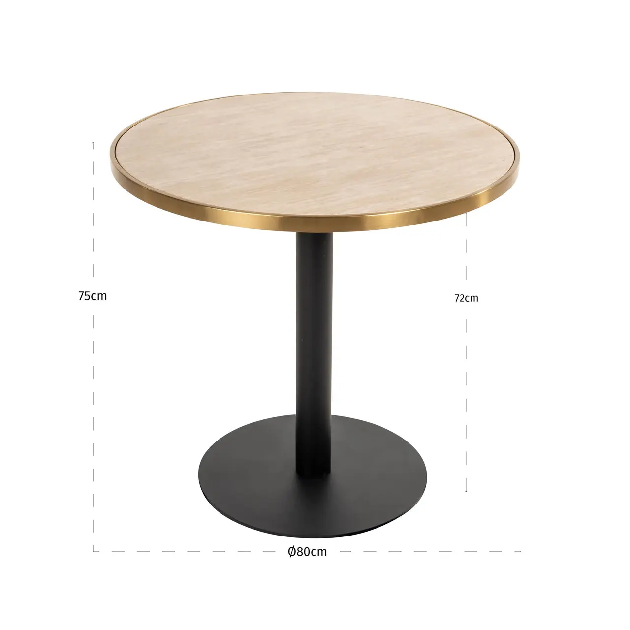 Richmond Interiors Brazza 80cm Bistro Table in Beige - Image 5