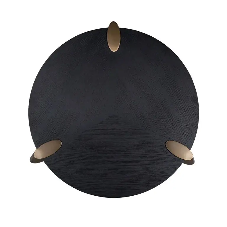 Richmond Interiors Brody Charcoal Coffee Table Set – Black Oak & Gold Nesting Tables - Image 7