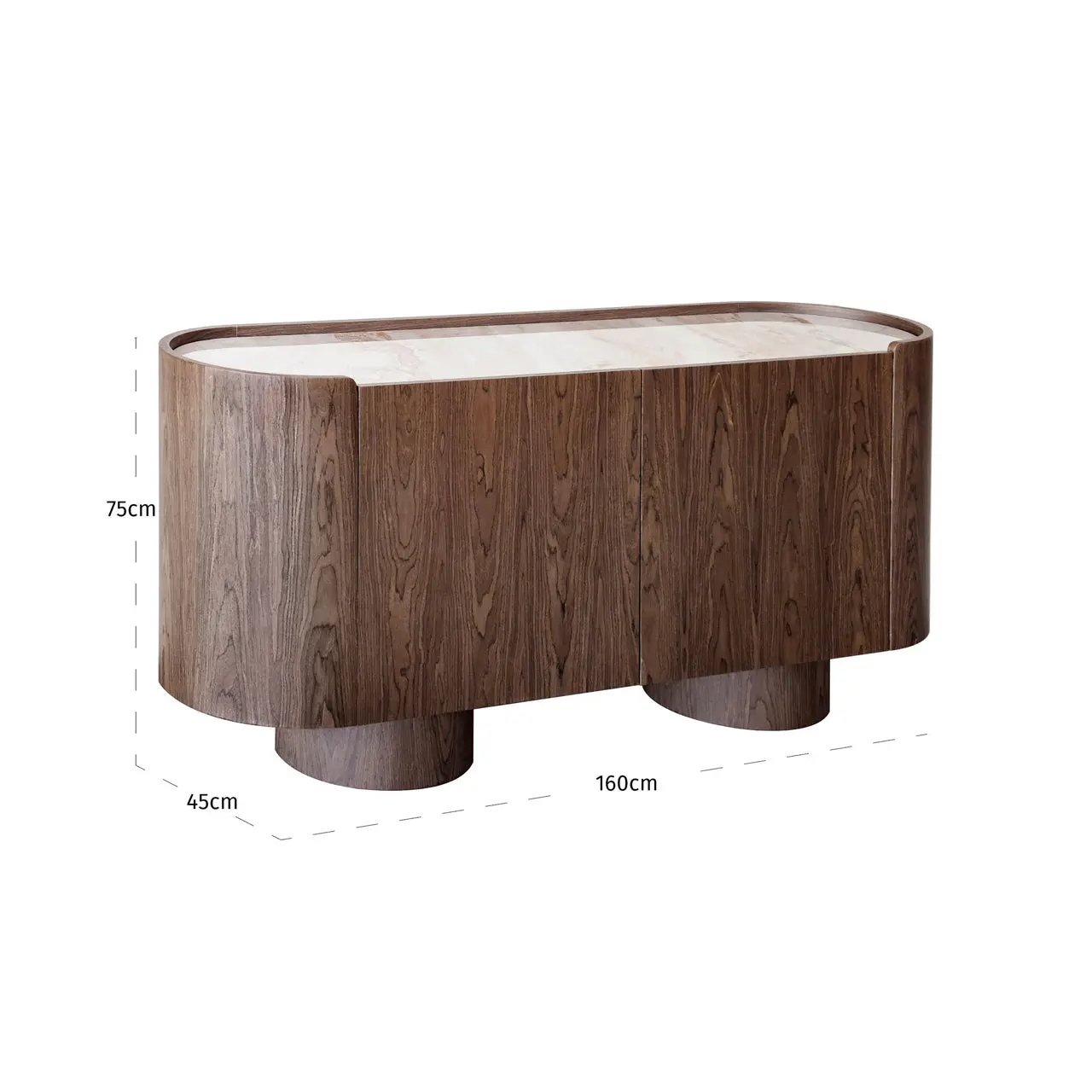 Richmond Interiors Callahan Brown 2-Doors Sideboard - Image 6