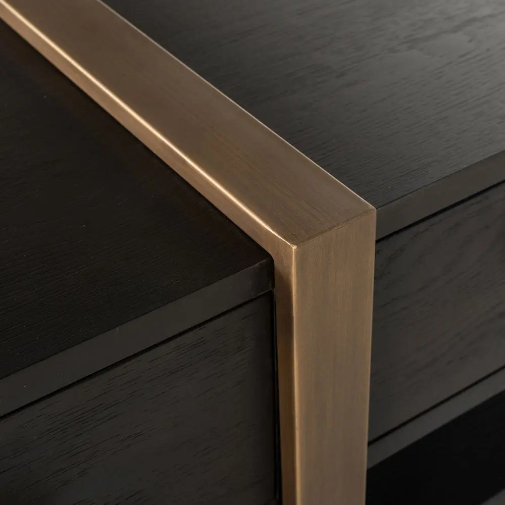 Richmond Interiors Cambon 3 Drawer Media Unit – Dark Coffee - Image 4