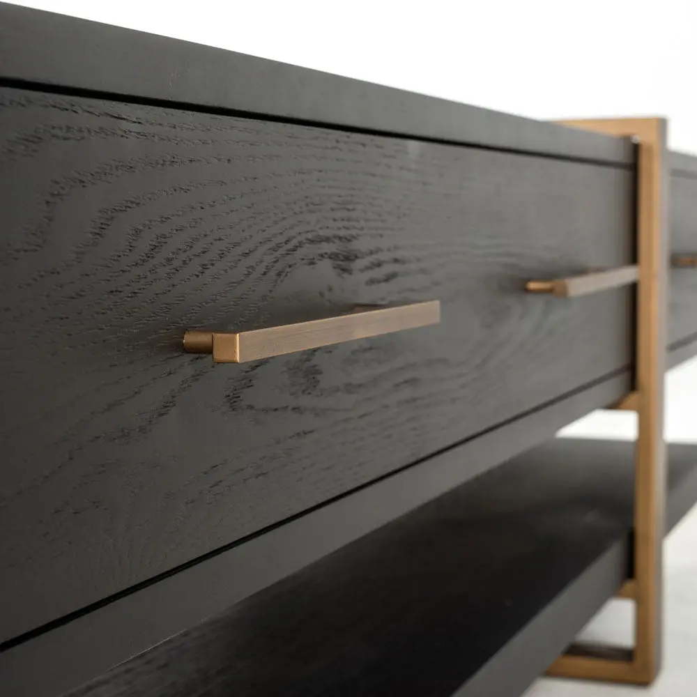 Richmond Interiors Cambon 3 Drawer Media Unit – Dark Coffee - Image 5