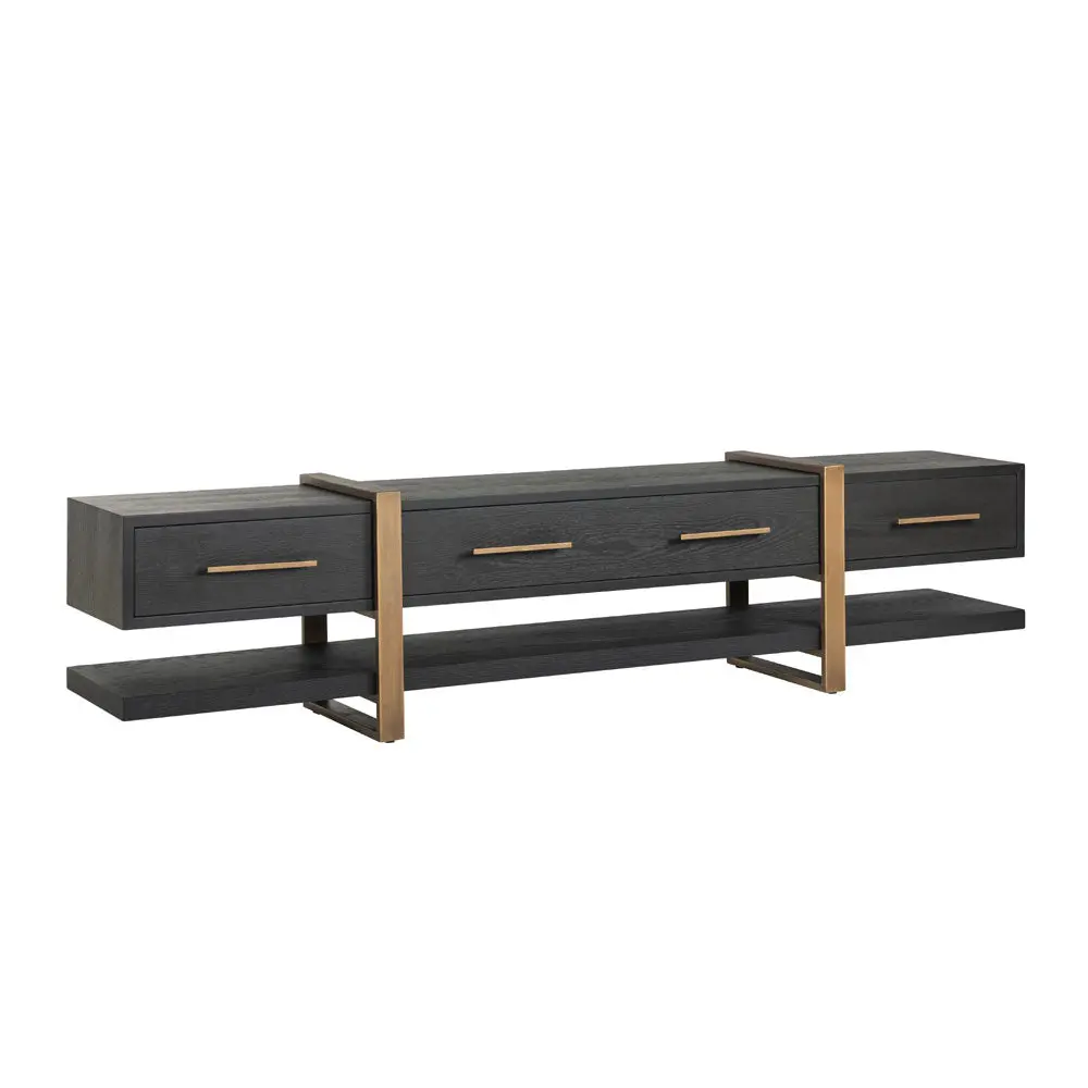 Richmond Interiors Cambon 3 Drawer Media Unit – Dark Coffee - Image 8