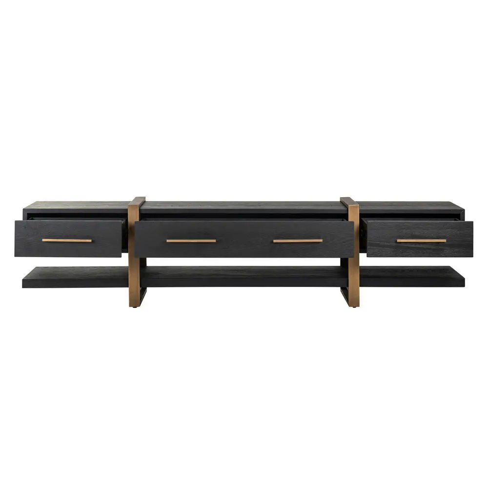 Richmond Interiors Cambon 3 Drawer Media Unit – Dark Coffee - Image 9