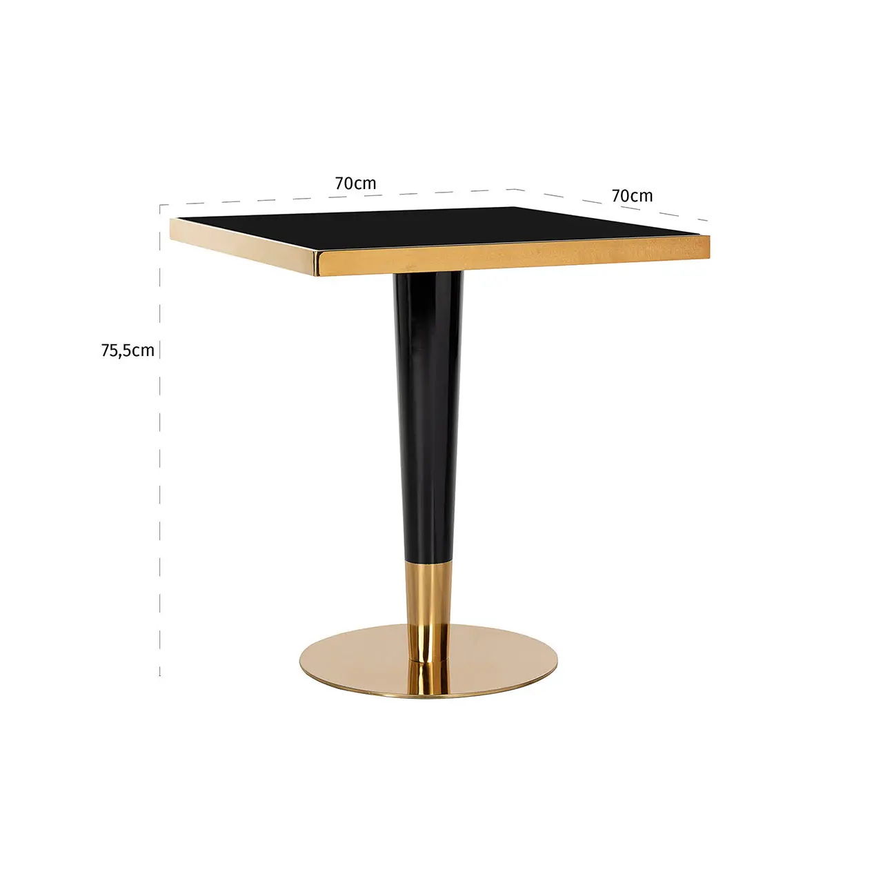 Richmond Interiors Can Roca Bistro Table in Black and Gold - Image 4