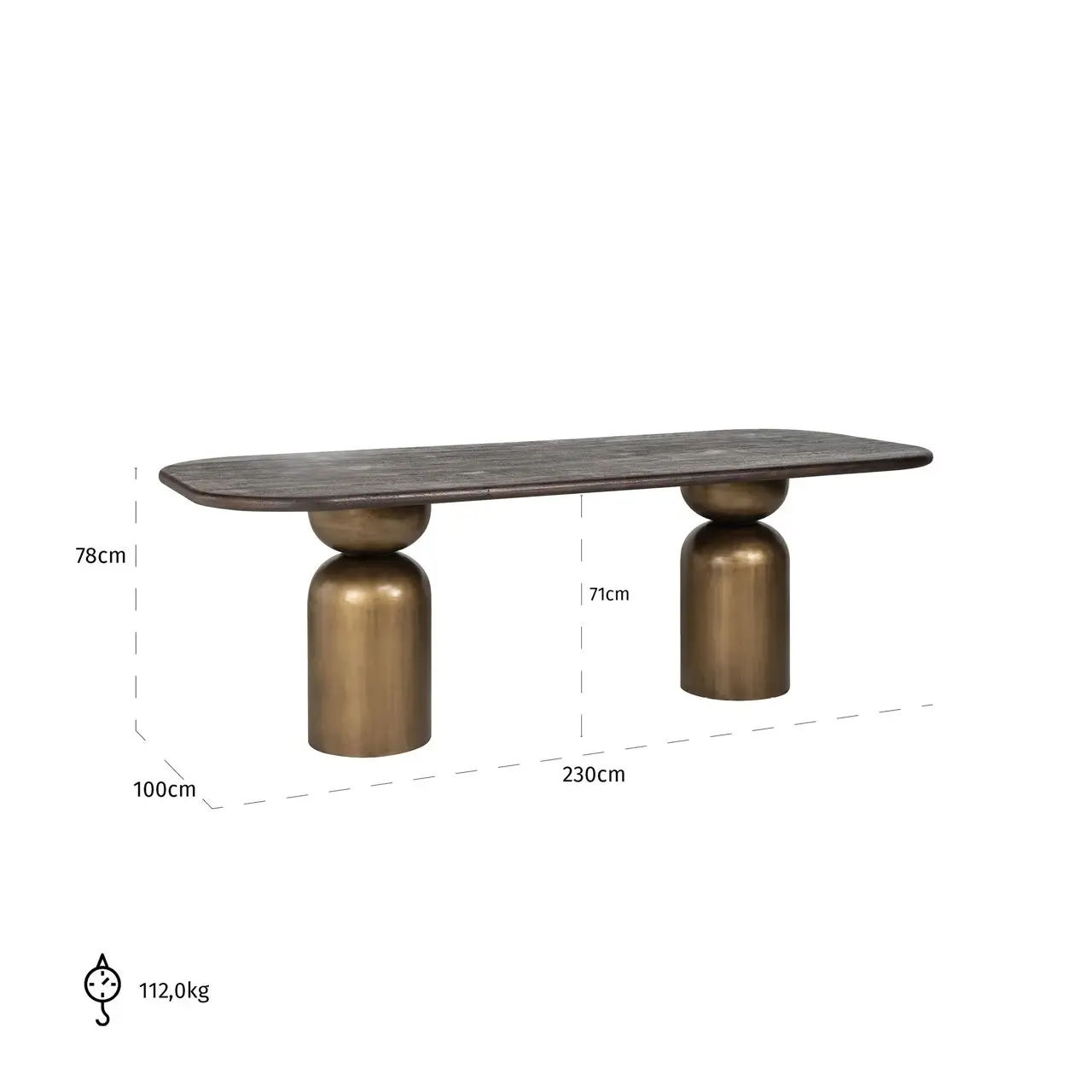 Richmond Interiors Cavo 230cm Dining Table in Brown - Image 9