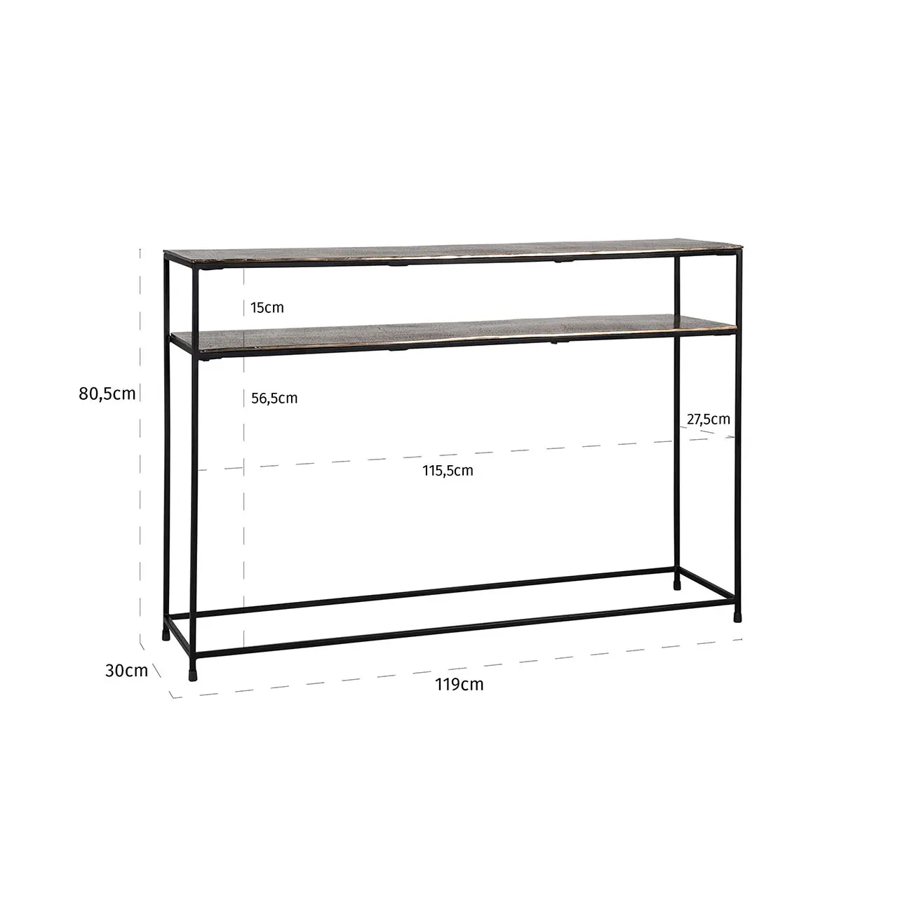 Richmond Interiors Chandon Console Table in Champagne Gold - Image 7