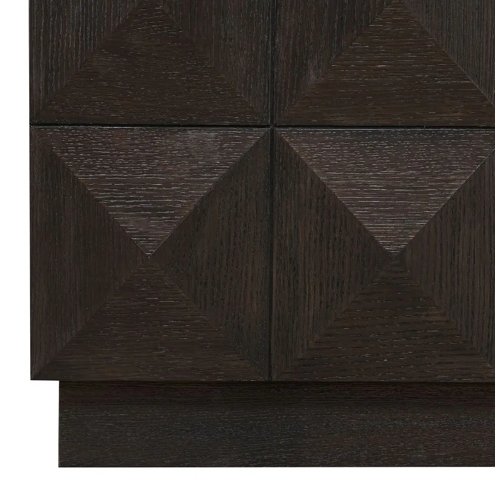 Richmond Interiors Claremont 2 Door Storage Cabinet – Brown Oak Veneer with Stone Top - Image 8